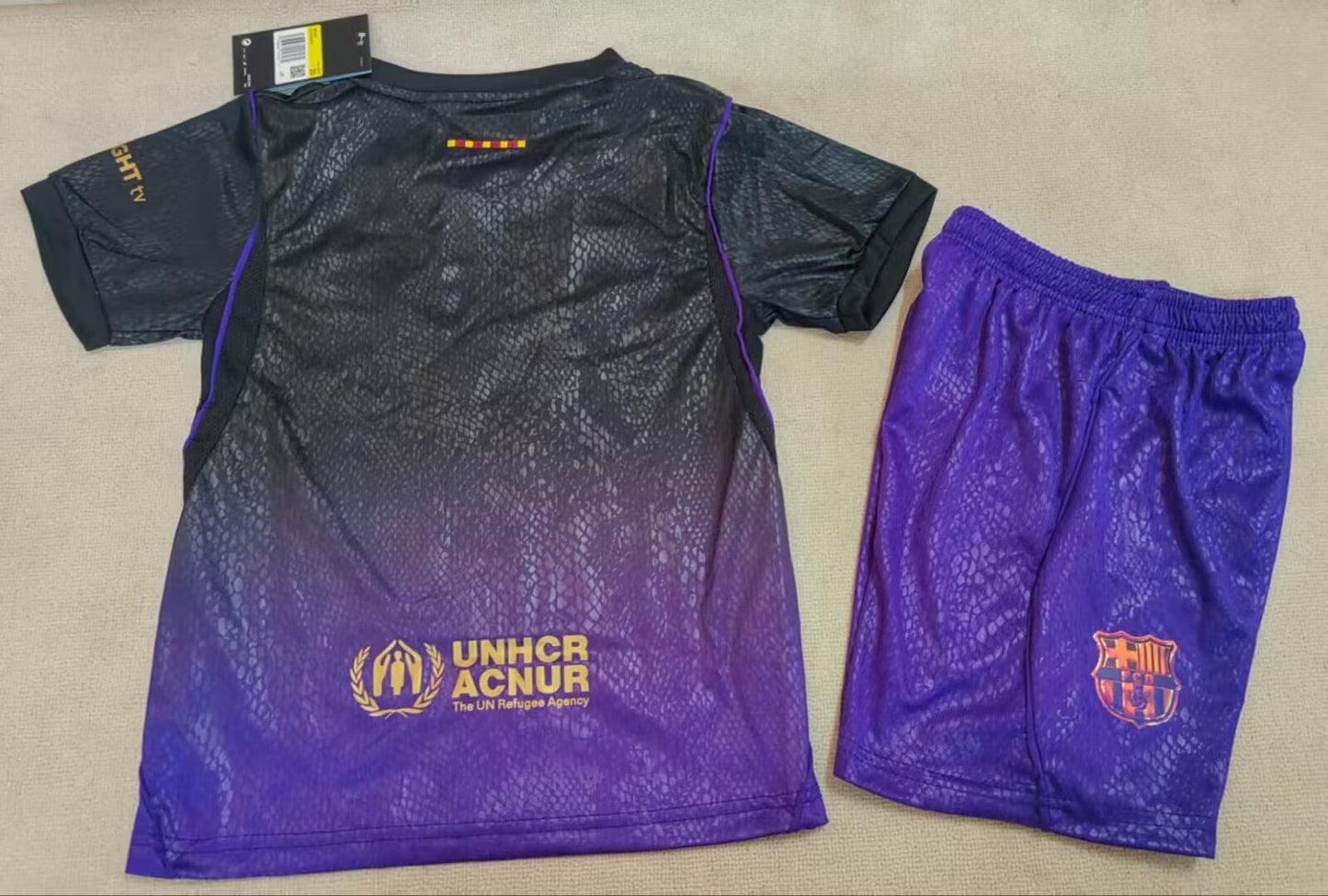 Barcelona 26/27 Kids Away Black&Purple kit