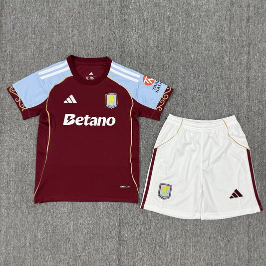 Aston Villa 25/26 Kids Home kit